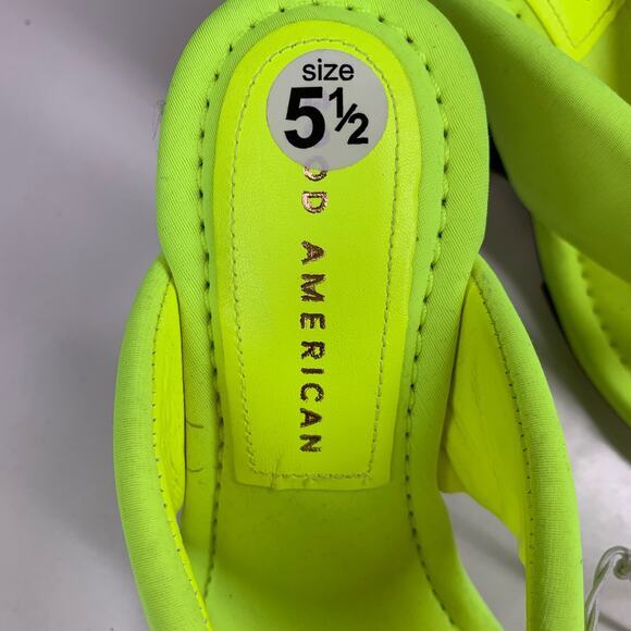 GOOD AMERICAN Lime Green Clear Wedge Sandals Size‎ 5.5 - Picture 10 of 11